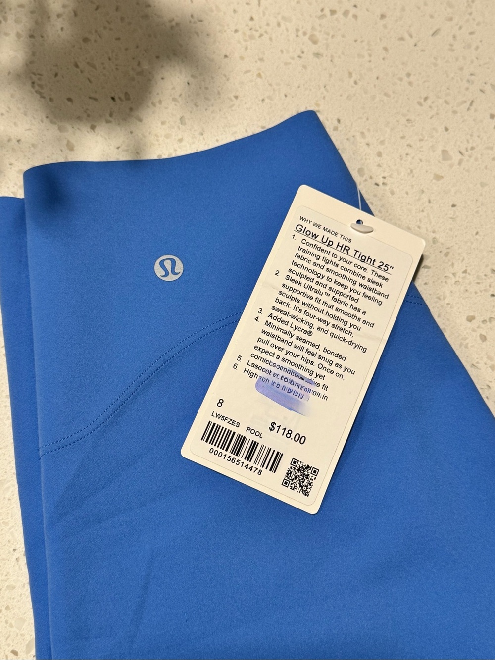 Lululemon Glow Up Leggings 25 “ Pool Size 8 - Picture 3 of 5